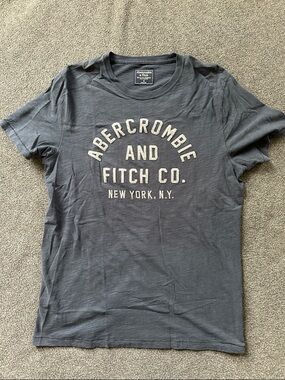 Abercrombie & Fitch Charcoal Gray Logo Tee